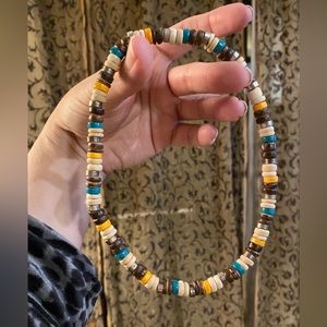 Vintage Wooden Beads on Stretch Cord Necklace by H&M